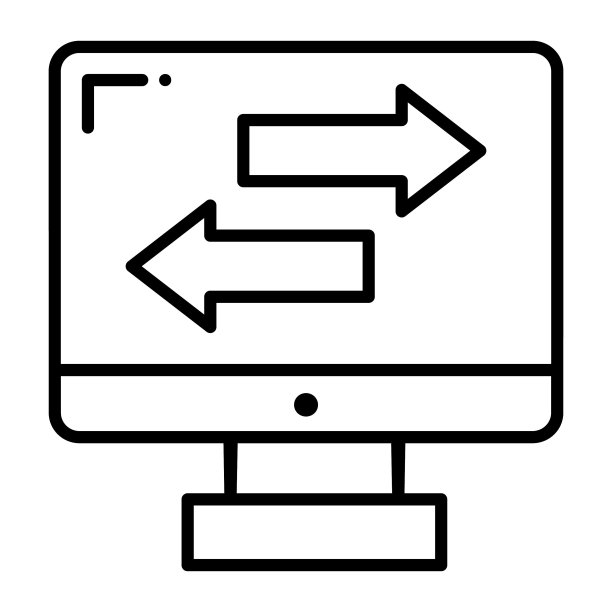 白色背景上的数据传输矢量图标图片下载