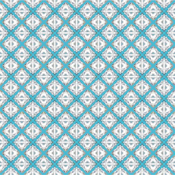 蓝色对织物网格网格形状无缝图案纹理的背景图片下载