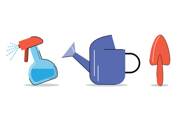 成套种植设备隔离矢量插图图片下载