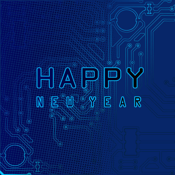2022年新年快乐电子科技背景壁纸设计图片下载