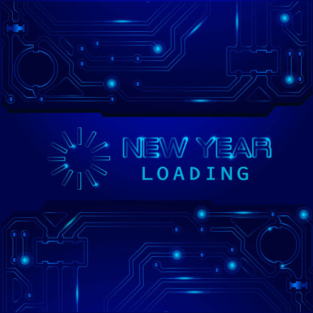 2022年新年快乐电子科技背景壁纸设计图片下载