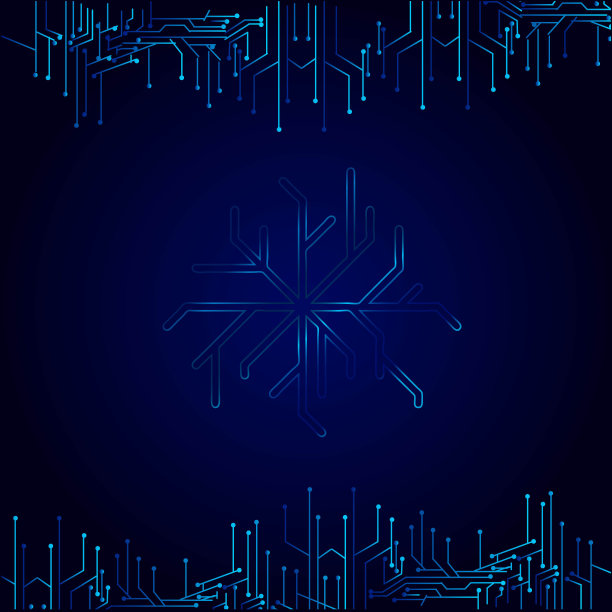 本技术雪花电子标志设计为圣诞节背景图片下载