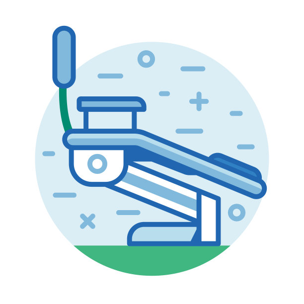 线条艺术设计中的牙科椅图标图片下载