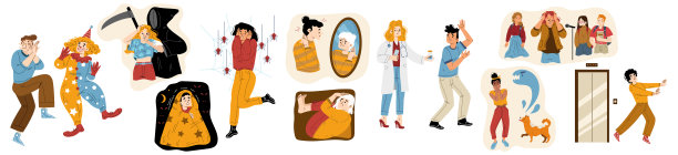 人们有不同的恐惧症和恐惧图片下载