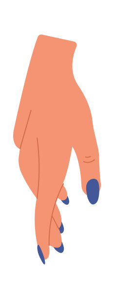 显示手和手指与美甲平图标图片下载