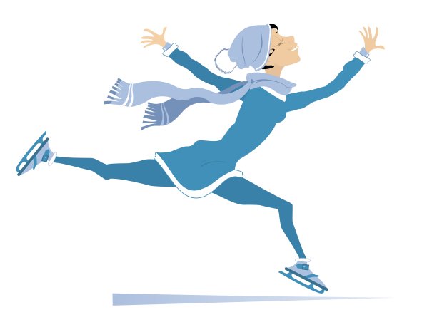 滑冰的年轻女子图片下载