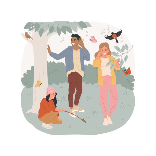 森林剧场孤立卡通矢量插图。图片下载