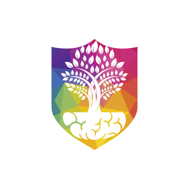 聪明的生长设计。大脑图标设计中的植物生长。图片下载