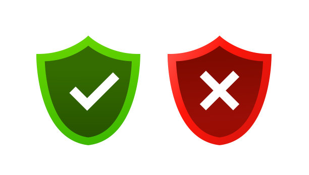 盾牌上有一个红色的十字和一个绿色的蜱，孤立在白色背景上。矢量图图片下载