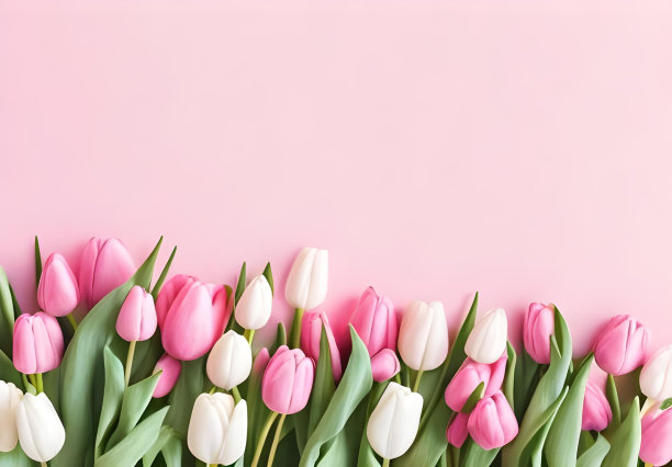 鲜花，红色和玫瑰色，爱的心，情人节，母亲节或3月8日图片下载