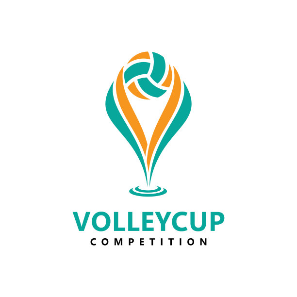 奖杯排球图标模板设计矢量图标插图图片下载