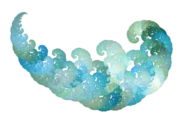 彩色分形波，分形图案，计算机生成图片下载