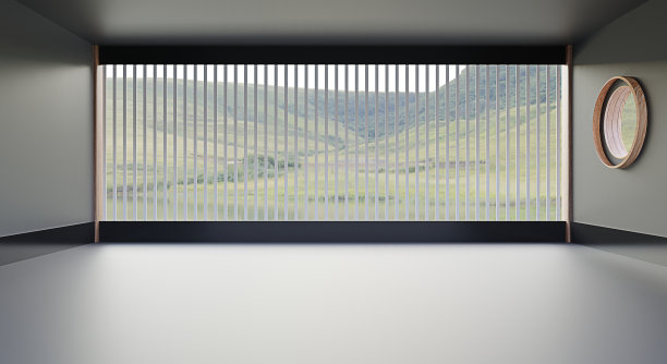日式风格的房间和背景极简无印良品空房间背景禅意的概念室内地板和墙壁深色3D插图装饰图片下载