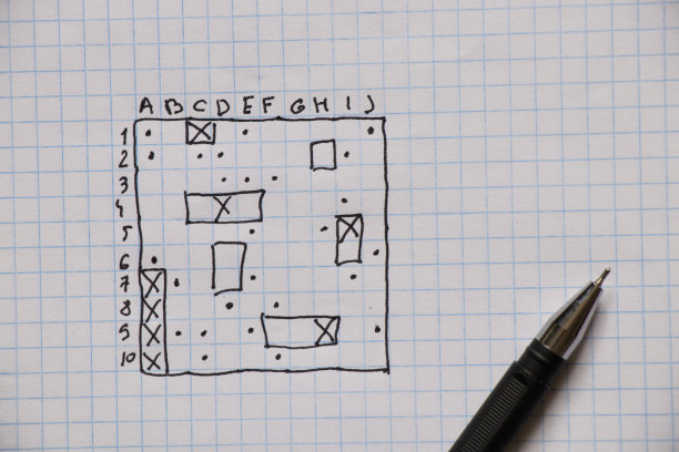 海战游戏，用笔手绘在白色笔记本上，休息休息，学校游戏，海战图片下载