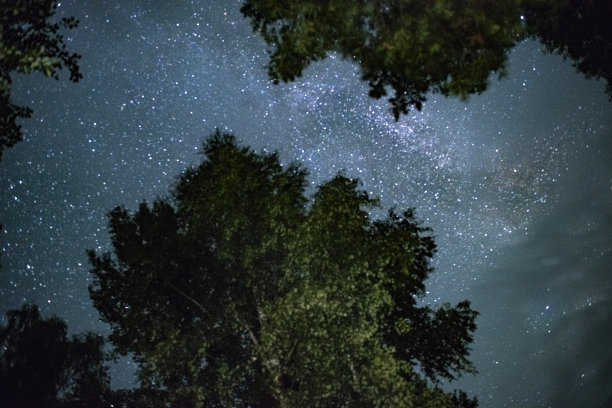 概念照片，银河系在星空被厚厚的云层覆盖，危险的地球的概念变化与明亮的星空的概念。黑暗时代即将来临。软焦点图片下载