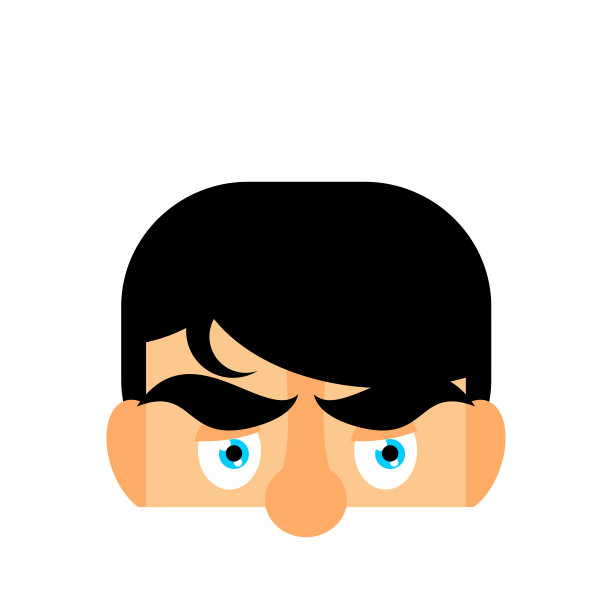 人头探出头来。矢量图图片下载