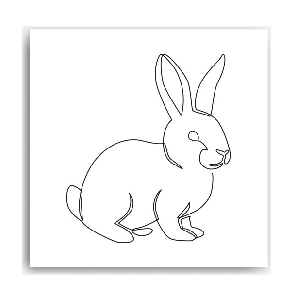 兔子设计在单线风格图片下载