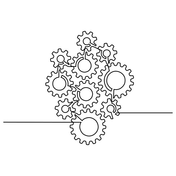 机器齿轮的连续画线图片下载