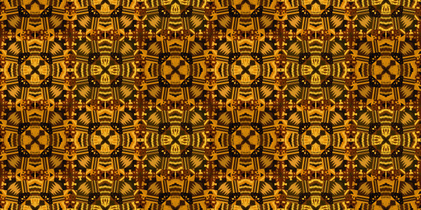 Checkered African pattern. Colorful and seamless background. Orange, brown aned black colors. High définition (HD format). Illustration图片下载