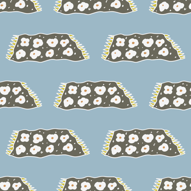 飞天涂鸦地毯与花朵无缝图案。妖精的尾巴图片下载