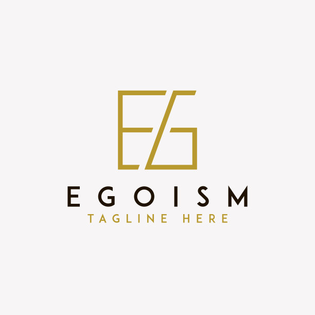 时尚品牌字母E和G创意最小概念方形线性标志。图片下载