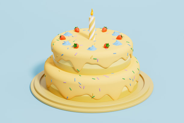 3d渲染生日蛋糕图片图片下载