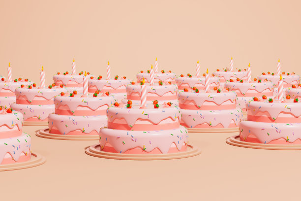 3d渲染生日蛋糕图片图片下载