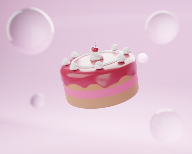 蛋糕上的光背景3d渲染图片下载
