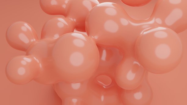 红色背景上的抽象液体3d渲染图片下载