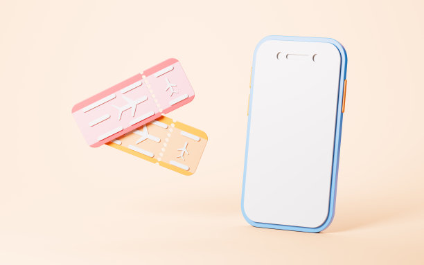 手机订票，网上订票，3d渲染。图片下载