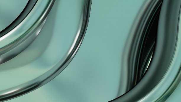 从左到右美丽的绿色贝塞尔线与山的形状抽象，戏剧性，现代，豪华和独家3D渲染的平面设计元素背景材料。图片下载