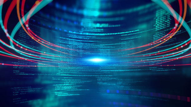 软件开发人员的编程代码抽象技术背景和计算机脚本横幅三维插图图片下载