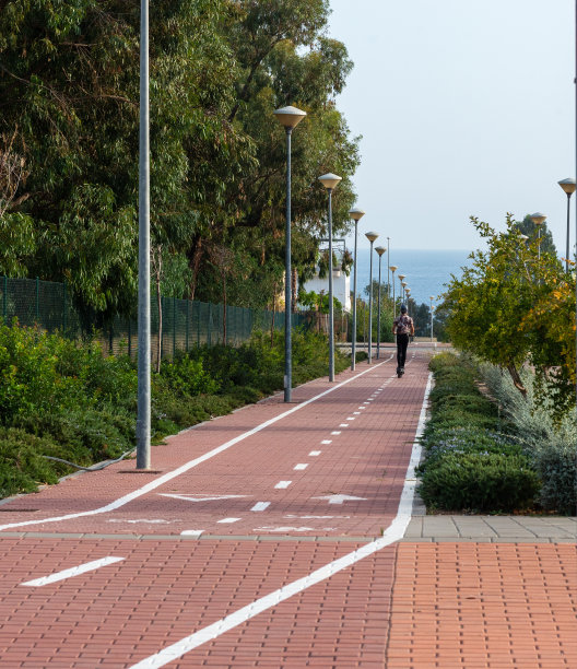自行车道区域和人行道，未建成的城市区域，城市废弃，经济危机，图片下载