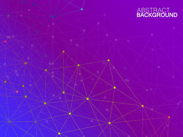 抽象的几何背景与连接点和线。现代科技理念。彩色多边形结构图片下载