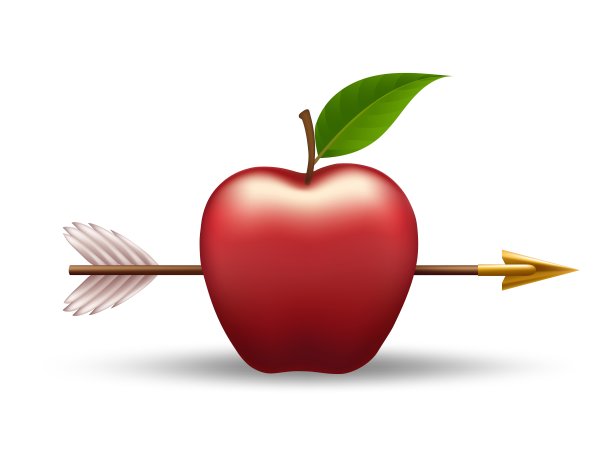 红苹果被箭刺穿图片下载
