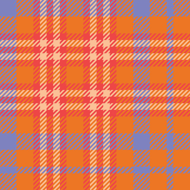 复古千年虫格纹蓝色和复古70年代格纹橙色珊瑚浅紫色裸色背景图片下载