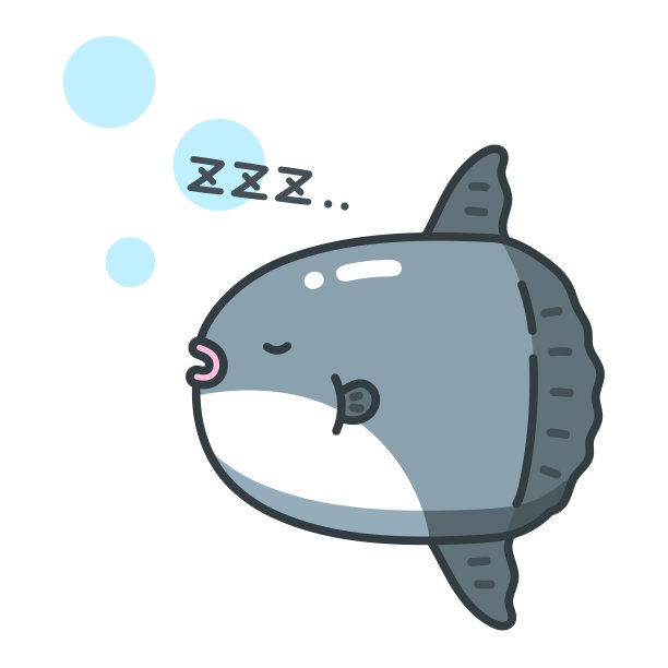 睡眠海洋太阳鱼隔离矢量插图。图片下载