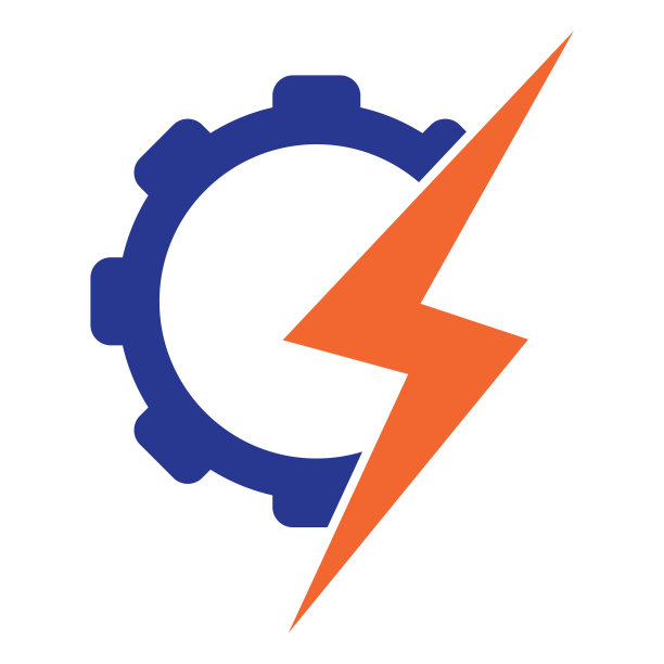 电动齿轮矢量标志模板插图。图片下载