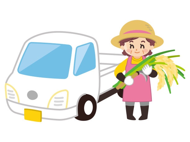 轻型卡车和农妇图片下载