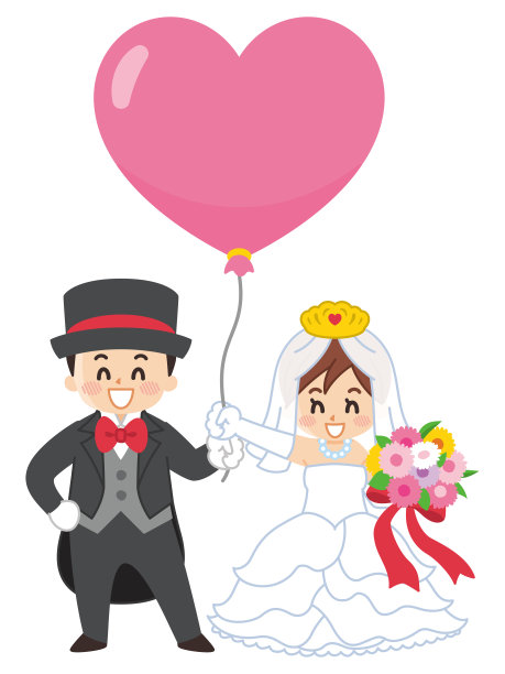 新娘、新郎和气球图片下载