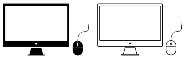 桌面计算机图标设置。矢量图图片下载