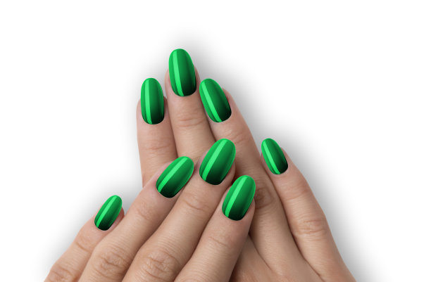 时髦的绿色美甲设计图片下载