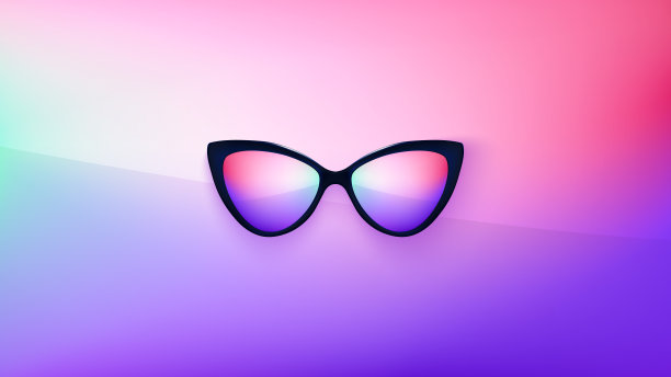 太阳镜墙纸。时尚的颜色。时尚背景。夏天。全息。Rim。眼镜。聚会，派对海报的背景。太阳镜。热带。猫眼边缘风格。复古。图片下载