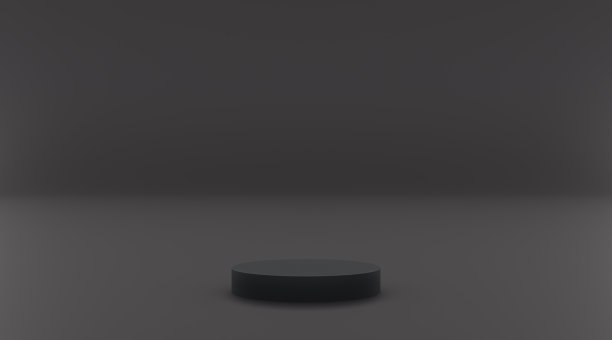 平台黑色与黑色背景和玻璃效果3d插图渲染您的产品设计传单等图片下载