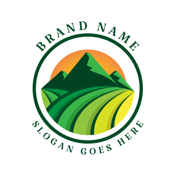 山和农场矢量标志模板图片下载