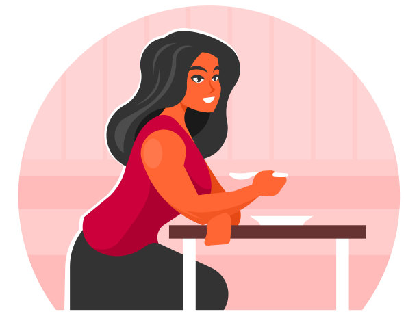 吃女孩向量图片下载