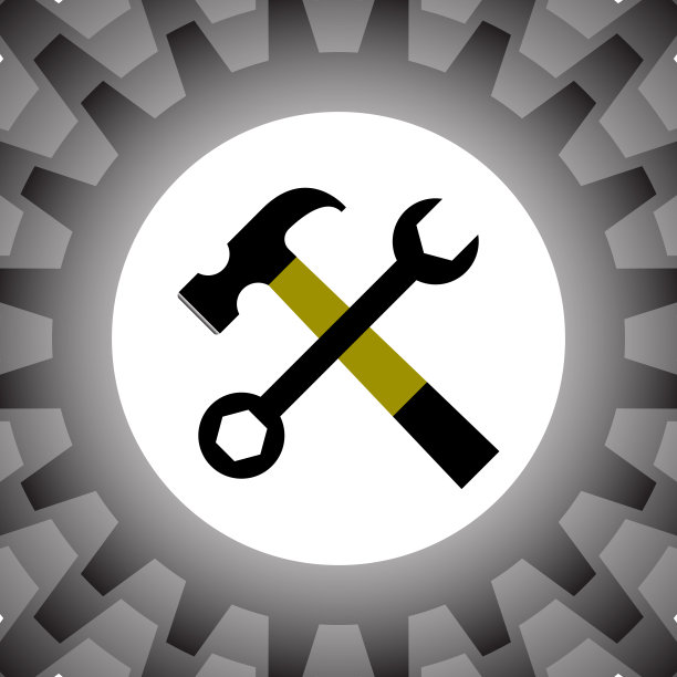 白色背景上的服务工具矢量图标。图片下载