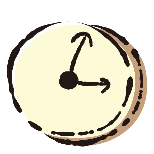 简单的手绘时钟插图图片下载