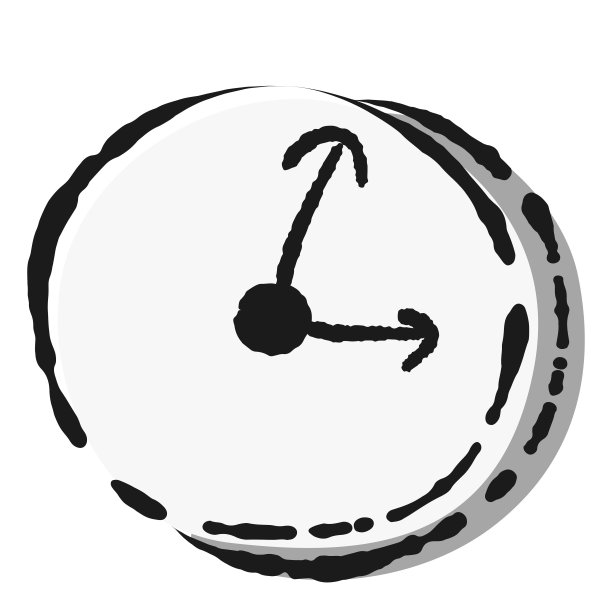 简单的手绘时钟插图图片下载