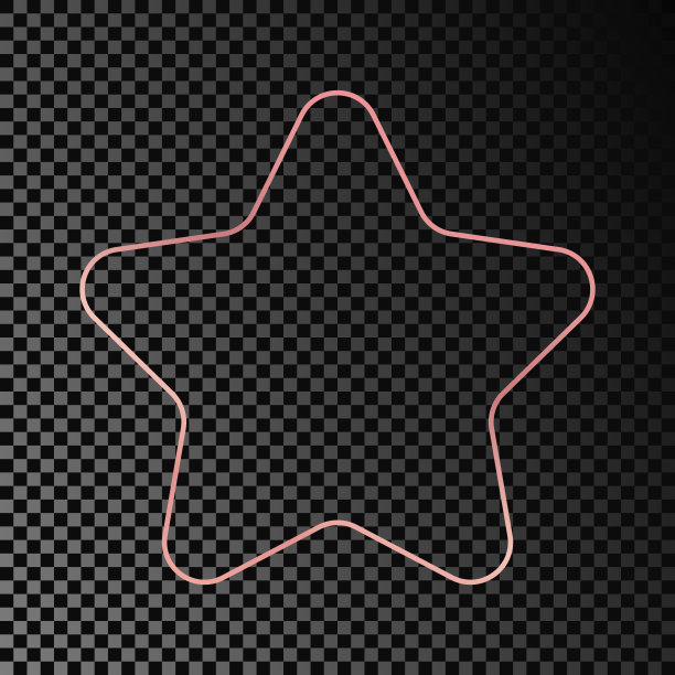 玫瑰金发光圆形星形框架图片下载